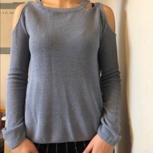 Light Blue Garage off the shoulder sweater